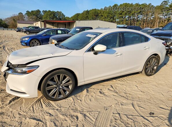 JM1GL1TY8M1619040 2021 MAZDA 6 White Vista tres cuartos delantera izquierda