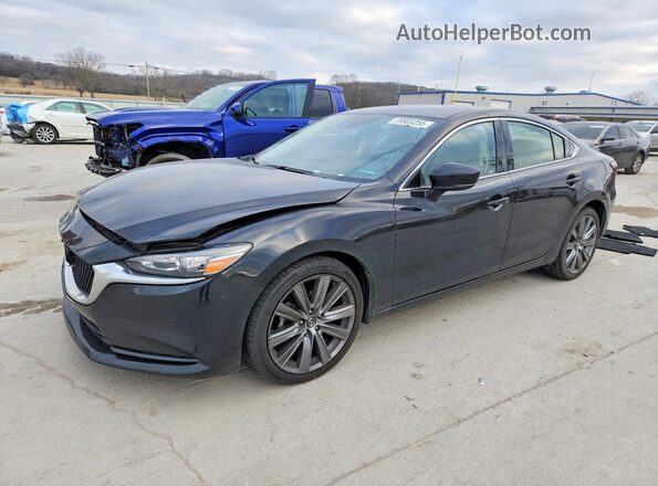 JM1GL1VM6M1604448 2021 MAZDA 6 Черный Передняя левая четверть