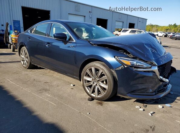 JM1GL1VM9M1617937 2021 MAZDA 6 Blue Передня права чверть