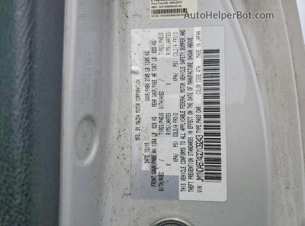 JM1NDAB74G0109243 2016 MAZDA MX-5 Silver Вид підкапотного простору