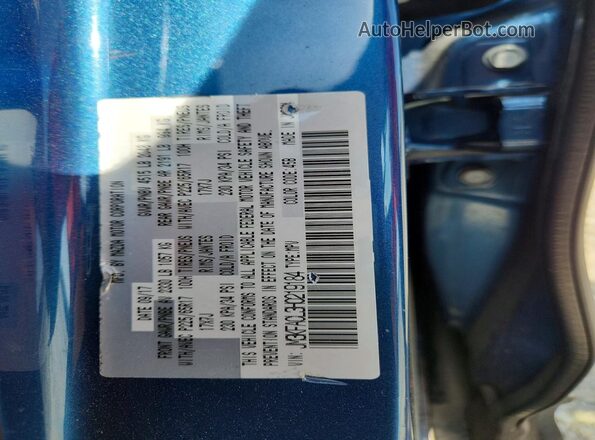 JM3KFACL3H0219184 2017 MAZDA CX-5 Синий Вид наклейки с VIN-кодом
