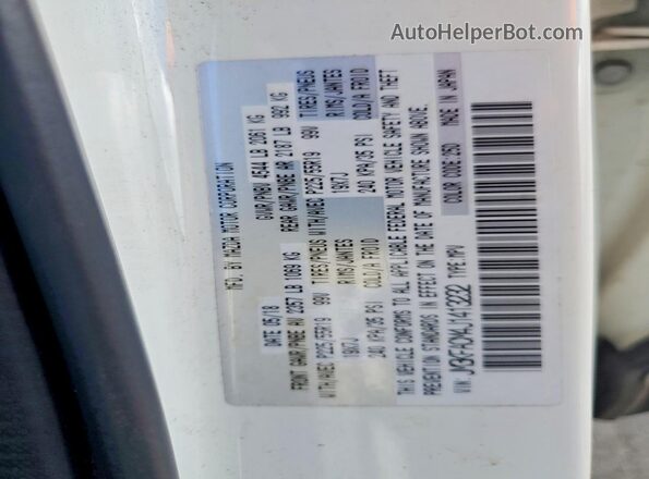 JM3KFACM4J1413232 2018 MAZDA CX-5 White Widok naklejki z numerem VIN