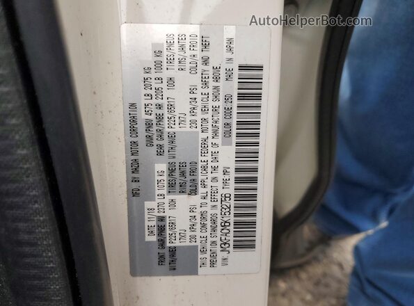 JM3KFACM6K1532756 2019 MAZDA CX-5 Белый Вид наклейки с VIN-кодом