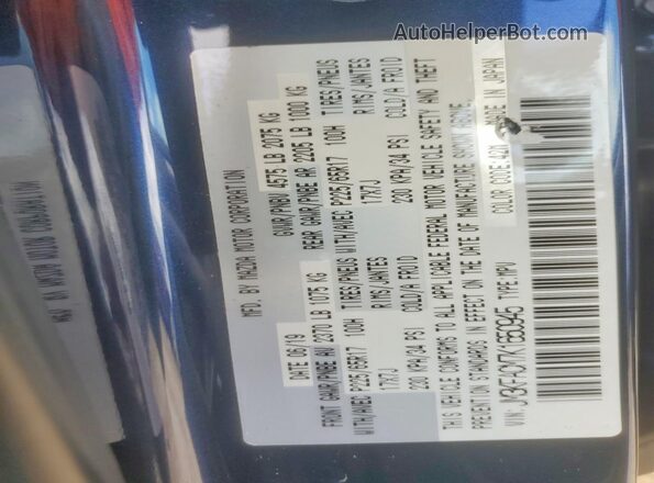 JM3KFACM7K1650945 2019 MAZDA CX-5 Синий Вид наклейки с VIN-кодом