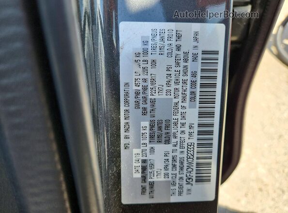 JM3KFACMXK0623339 2019 MAZDA CX-5 Charcoal Vista de la etiqueta del VIN
