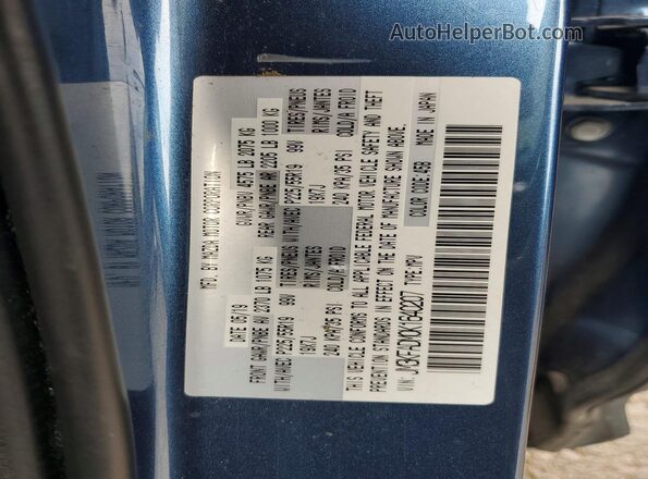 JM3KFADM0K1640207 2019 MAZDA CX-5 Blue VIN კოდის სტიკერის ხედი
