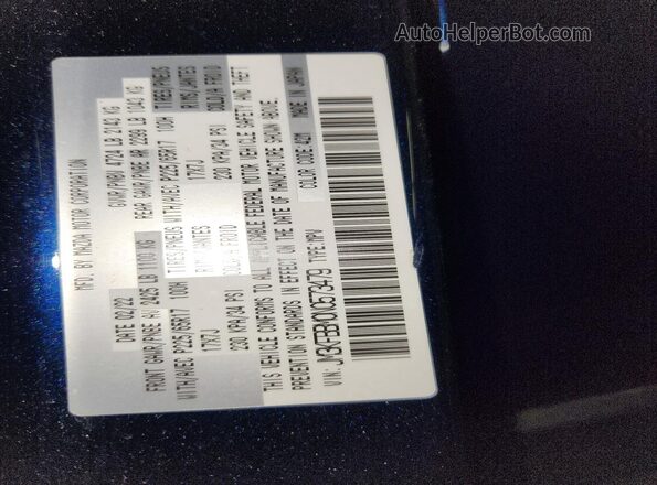 JM3KFBBM0N0573479 2022 MAZDA CX-5 Синий Вид наклейки с VIN-кодом
