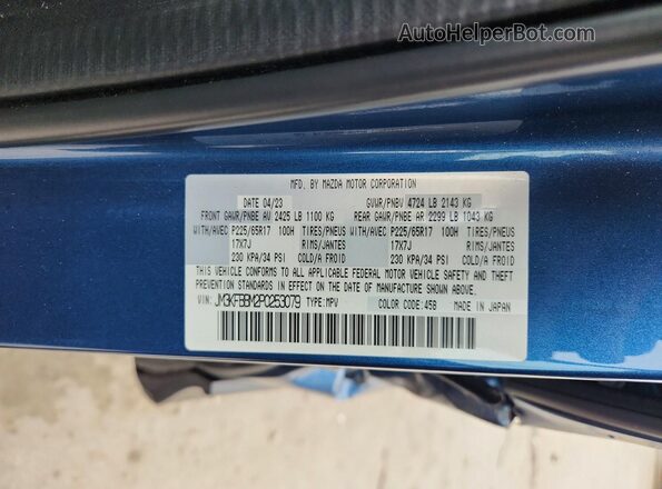 JM3KFBBM2P0253079 2023 MAZDA CX-5 Blue Вид наклейки з VIN-кодом