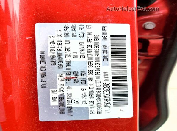 JM3KFBCM0K0523286 2019 MAZDA CX-5 Red Widok naklejki z numerem VIN