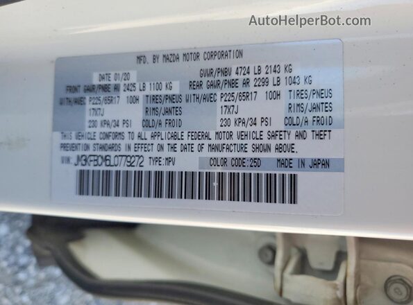 JM3KFBCM6L0779272 2020 MAZDA CX-5 Белый Вид наклейки с VIN-кодом