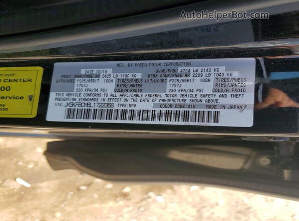 JM3KFBCM6L1722368 2020 MAZDA CX-5 Черный Вид наклейки с VIN-кодом