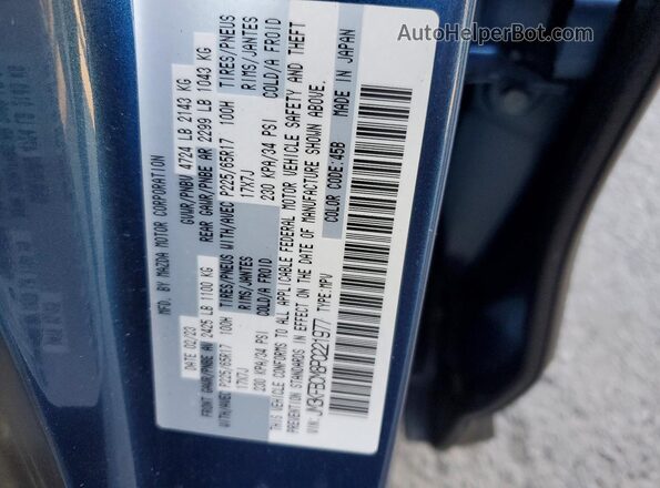 JM3KFBCM8P0221977 2023 MAZDA CX-5 Blue Vista de la etiqueta del VIN