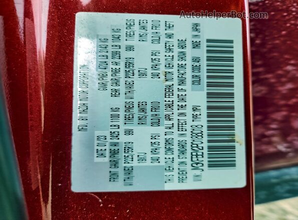 JM3KFBEM2P0188018 2023 MAZDA CX-5 Red Widok naklejki z numerem VIN