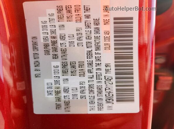 JM3KKEHA7R1127467 2024 MAZDA CX-90 Red VIN sticker view