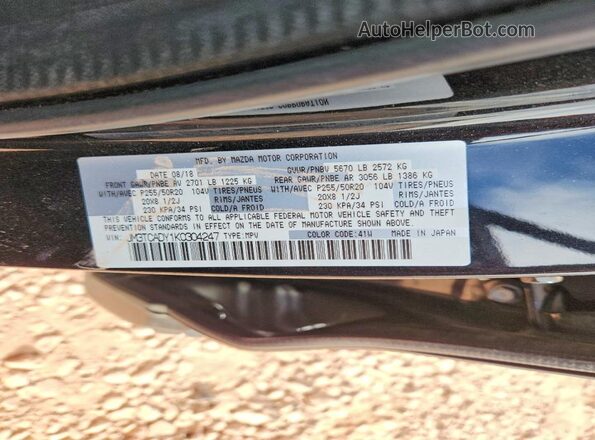 JM3TCADY1K0304247 2019 MAZDA CX-9 Black Вид наклейки з VIN-кодом