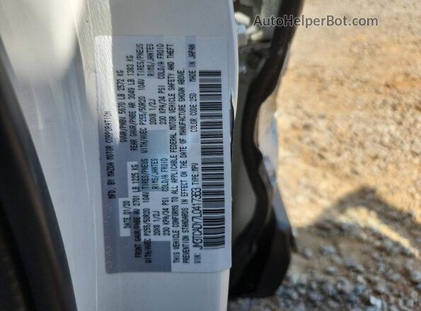 JM3TCADY7L0417363 2020 MAZDA CX-9 White VIN კოდის სტიკერის ხედი