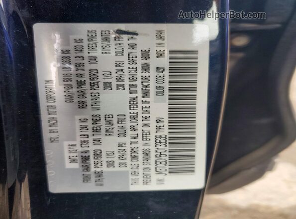 JM3TCBDY6H0133638 2017 MAZDA CX-9 Blue Widok naklejki z numerem VIN