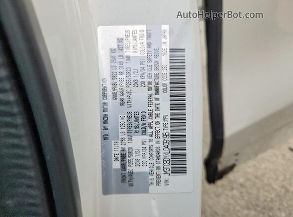 JM3TCBDYXL0409196 2020 MAZDA CX-9 White Widok wnętrza 360 stopni