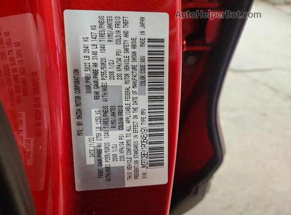 JM3TCBEY1P0645191 2023 MAZDA CX-9 Red VIN կոդի պիտակի տեսք