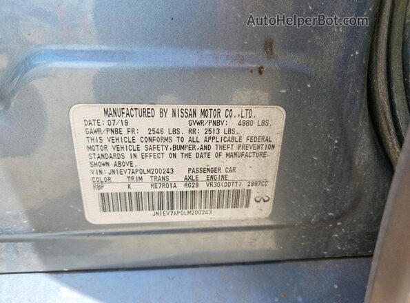 JN1EV7AP0LM200243 2020 INFINITI Q50 Серый Вид подкапотного пространства