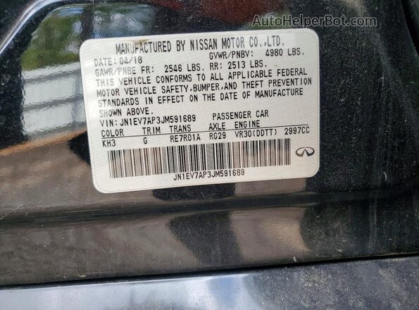 JN1EV7AP3JM591689 2018 INFINITI Q50 Черный Вид наклейки с VIN-кодом