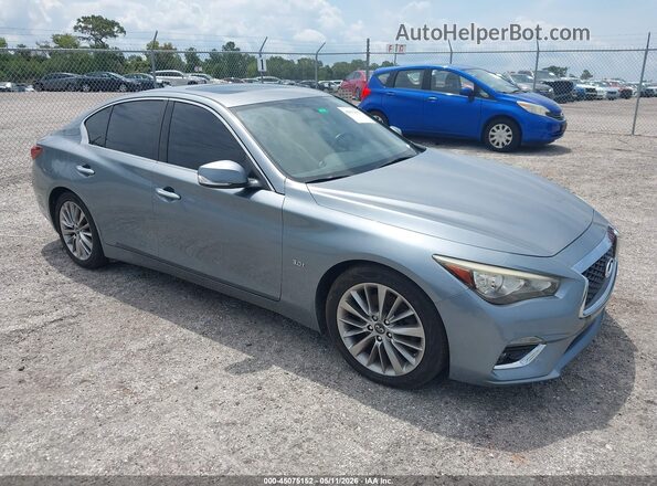 JN1EV7AP4JM351938 2018 INFINITI Q50 Light Blue Передняя правая четверть