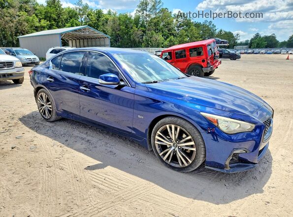 JN1EV7AP6JM355280 2018 INFINITI Q50 Blue Przód prawy