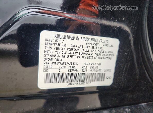 JN1EV7AP8JM353367 2018 INFINITI Q50 Black Vista del compartimento del motor