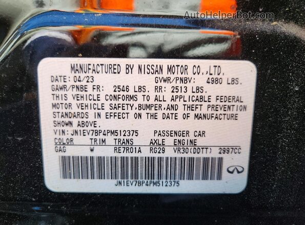 JN1EV7BP4PM512375 2023 INFINITI Q50 Черный Вид подкапотного пространства