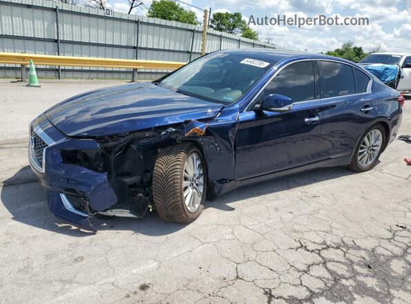 JN1EV7BP7MM707253 2021 INFINITI Q50 Синий Передняя левая четверть