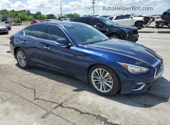 JN1EV7BP7MM707253 2021 INFINITI Q50 Синий Передняя правая четверть