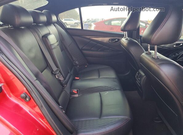 JN1FV7AP3JM460119 2018 INFINITI Q50 Red Rear seats view
