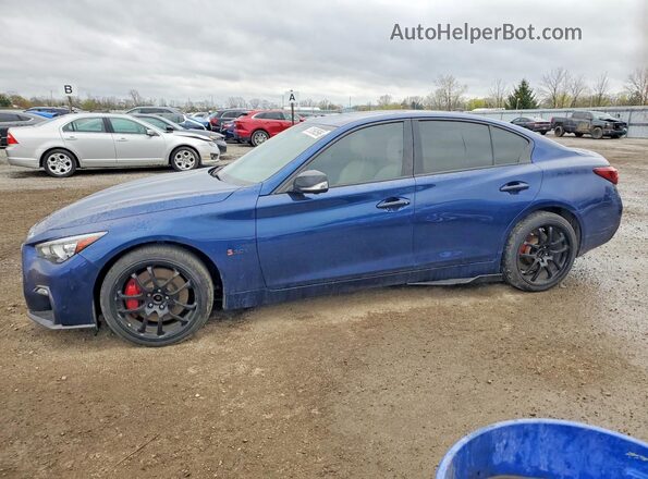 JN1FV7AR8KM801033 2019 INFINITI Q50 Синий Передняя левая четверть