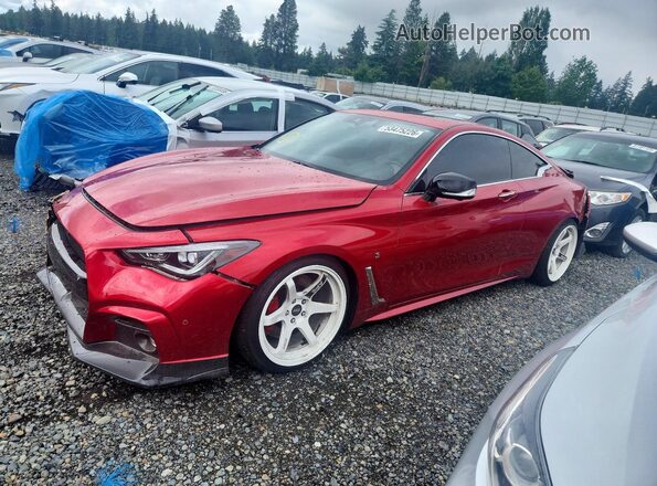 JN1FV7EL2KM440761 2019 INFINITI Q60 Burgundy წინა მარცხენა ხედი სამი მეოთხედიდან