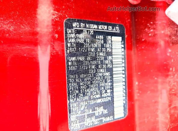 JN8AT3BA4MW003574 2021 NISSAN ROGUE Red Vista del compartimento del motor