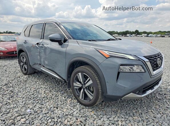 JN8AT3DCXMW105217 2021 NISSAN ROGUE Gray Delantero derecho
