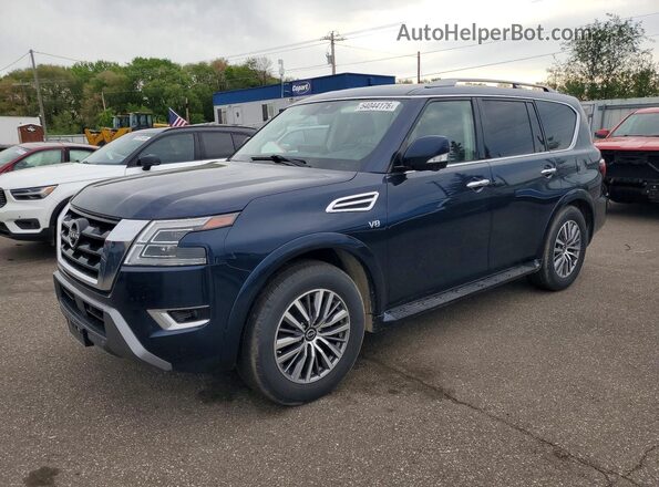 JN8AY2BBXM9790369 2021 NISSAN ARMADA Синий Передняя левая четверть