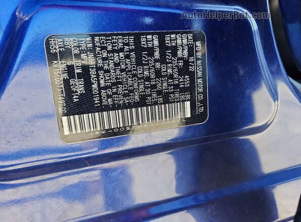 JN8BT3BA5PW001941 2023 NISSAN ROGUE Синий Вид наклейки с VIN-кодом
