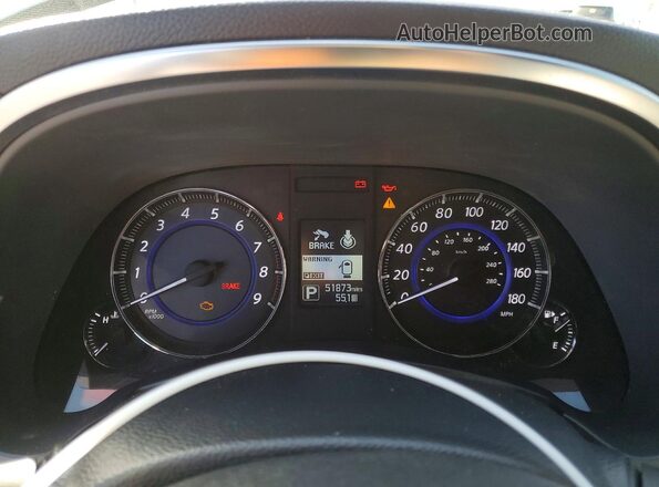 JN8CS1MU7HM140226 2017 INFINITI QX70 White Widok zestawu wskaźników