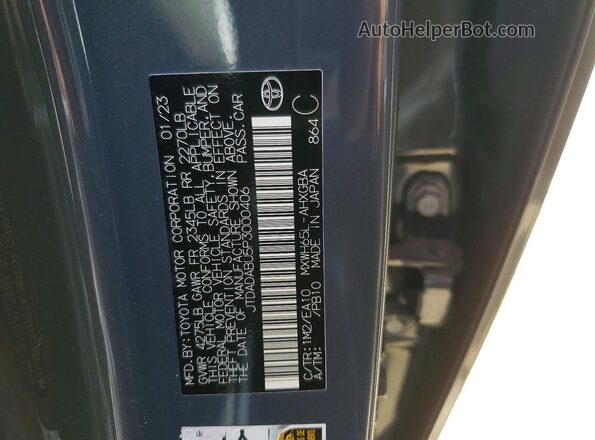 JTDADABU5P3000406 2023 TOYOTA PRIUS Серый Вид подкапотного пространства