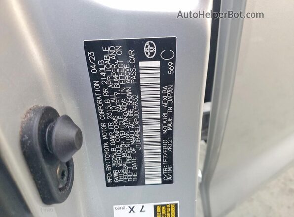 JTDB4MEEXPJ005932 2023 TOYOTA COROLLA Silver Вид підкапотного простору