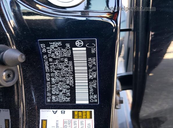 JTDBCMFE1P3022866 2023 TOYOTA COROLLA Black Vista del compartimento del motor