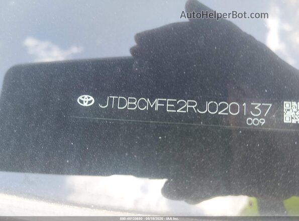 JTDBCMFE2RJ020137 2024 TOYOTA COROLLA Black Вид підкапотного простору