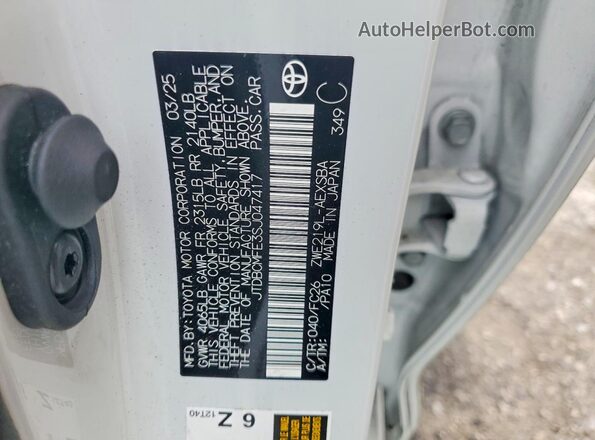 JTDBCMFE3SJ047417 2025 TOYOTA COROLLA Белый Вид подкапотного пространства