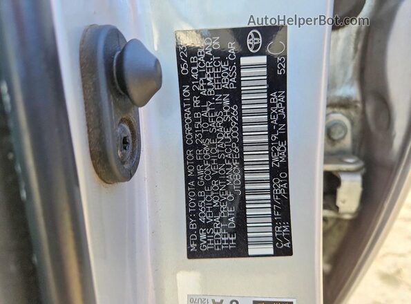 JTDBCMFE6PJ009266 2023 TOYOTA COROLLA Серебряный Вид подкапотного пространства