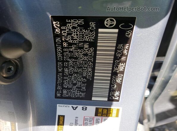 JTDBCMFE6PJ013396 2023 TOYOTA COROLLA Gray Widok naklejki z numerem VIN