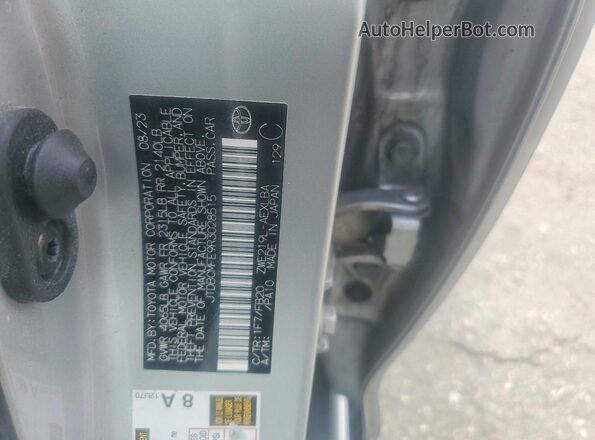 JTDBCMFE9R3028515 2024 TOYOTA COROLLA Silver Vista de la etiqueta del VIN