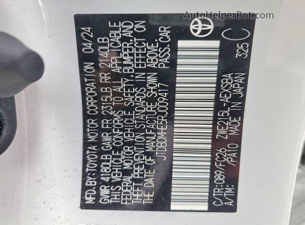 JTDBDMHE5RJ009417 2024 TOYOTA LL White Вид підкапотного простору