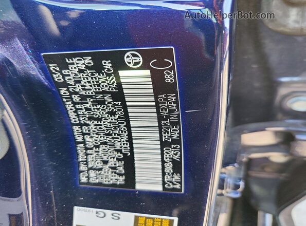 JTDEPMAE6MJ178014 2021 TOYOTA COROLLA Blue Vista del compartimento del motor