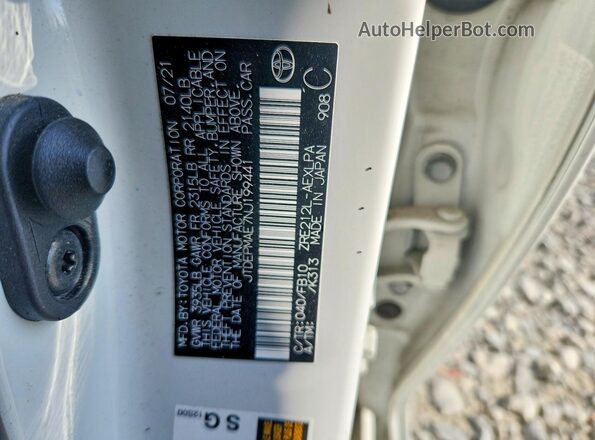 JTDEPMAE7NJ199441 2022 TOYOTA COROLLA White Вид підкапотного простору
